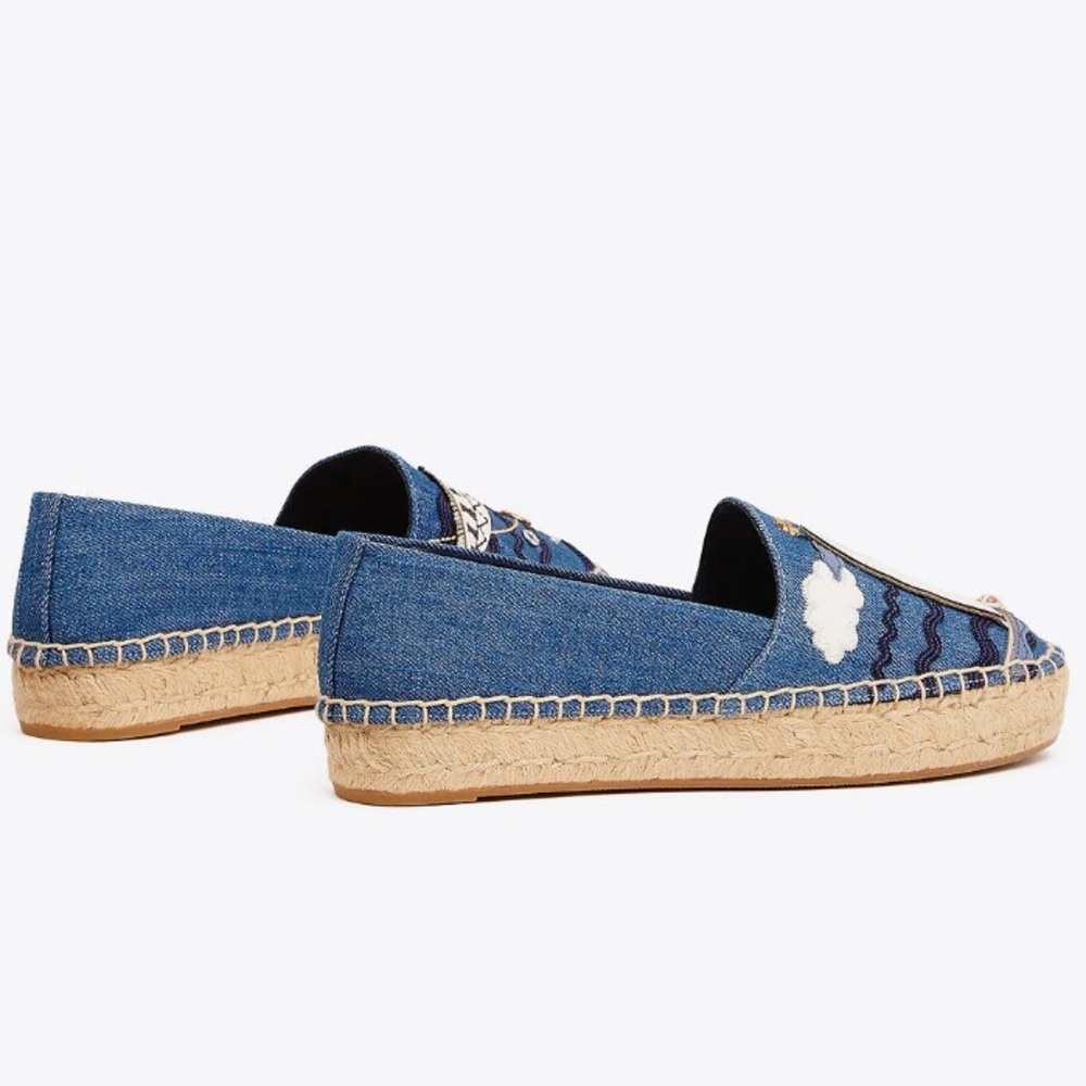 Tory Burch Denim Espadrilles with Sailboat Motif - Picture 3 of 9